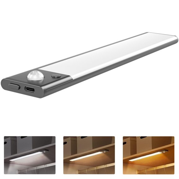 LED Under Cabinet Motion Sensor Light, 40cm LED Strip with 1500mAh Rechargeable Battery, Color Changer, 6000K/4000K/3000K Dimmable Night Light for Staircase Lighting and Kitchen