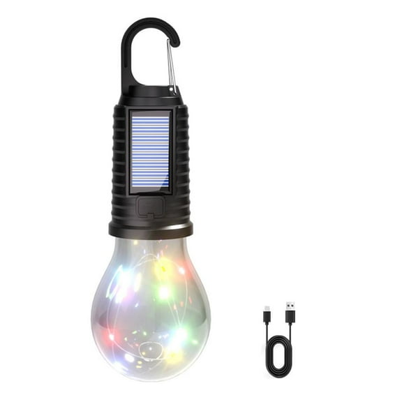 LED Camping Lamp Solar USB Rechargeable Outdoor Tent Lights Hanging Light Camping Flashlight Camping Essentials Bulbs led Solar Bulbs Lights luci luci Lights Lights Bulbs lamp Light Recharge l