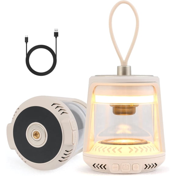 LED Camping Lantern with 3 Light Color, Flickering RGB Mode, Magnetic Base & Flexible Handle, Rechargeable Camping Lighting for Patio, Pool Party & Hiking