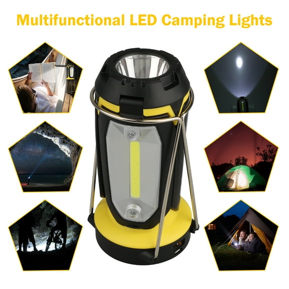 LED Camping Lantern, Rechargeable 2200mAh Power Bank, Perfect Lantern Flashlight Dimmable for Hurricane Emergency, Hiking, Home and More