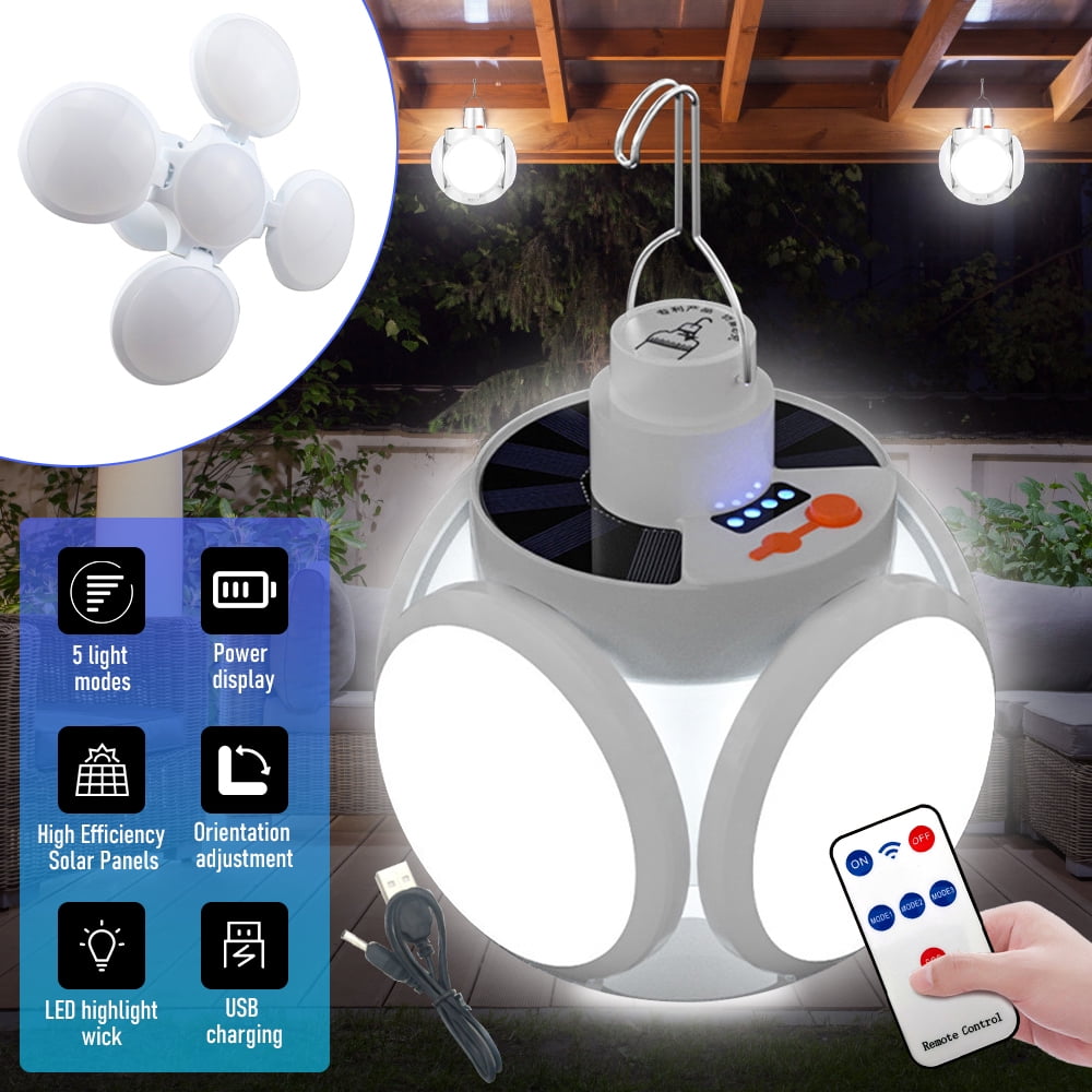 LED Camping Lantern Rechargeable,DFITO Solar Camp Lantern with USB