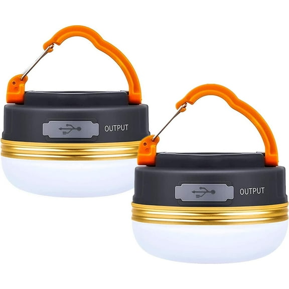 LED Camping Lantern, Rechargeable Portable Tent Light, 300LM,3 Light Modes,1800mAh Power Bank, Magnet Base,Electric Lantern Flashlight for Camping/Hiking/Fishing/Hurricane/Emergency(2 Packs)