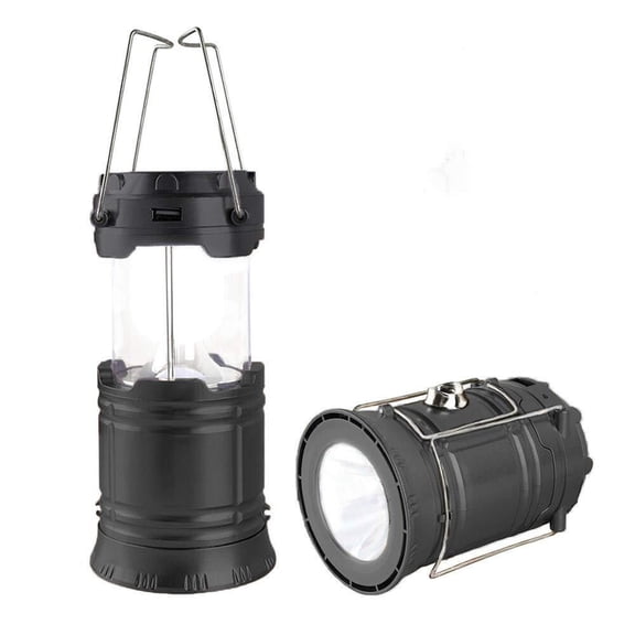 LED Camping Lantern, Solar and Rechargeable Lantern Flashlight Collapsible and Portable Light for Daily/Camp/Hiking/Night Fishing/Emergency/Hurricanes/Storm(1 Pack)