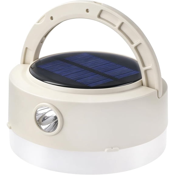 LED Camping Lantern, Solar or USB C Rechargeable, 3 Modes Tent Lights with Sidelight, 2-in-1 Flashlight & Small Lanterns for Power Outage, Hurricane, Hiking, Fish, and