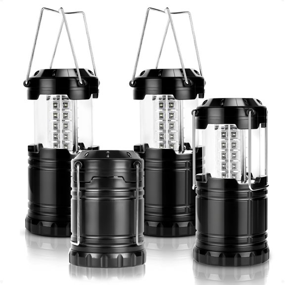 LED Camping Lanterns Battery Powered, Collapsible, IPX4 Water Resistant, Outdoor Portable Lights for Emergency, Hurricane, Storms and Outages