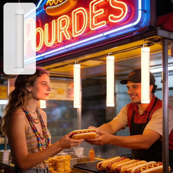 LED Camping Light | Rechargeable Hanging Lantern for Outdoor & Night Market Stalls | 4-Color Modes (White, Warm, Red-Blue) | Waterproof Portable Light with Magnetic Ends & Hook | Battery Display