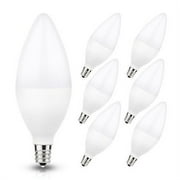 YANSUN LED Candelabra Bulb 60W Equivalent, E12 Candelabra LED Bulbs, Daylight 5000K LED, 6W E12 Base 550LM Kitchen Light for Home Bulb, Ceiling Fan Lights, Chandelier Lighting, 6 Pack