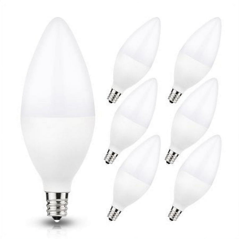 YANSUN 40-Watt Equivalent 5W C37 Non-Dimmable LED Candle Light Bulb E12 Base in Daylight White 5000K (5-Pack) YANSUN 40-Watt Equivalent 5W C37 Non-Dimmable LED Candle Light Bulb E12 Base in Daylight White 5000K (5-Pack)
