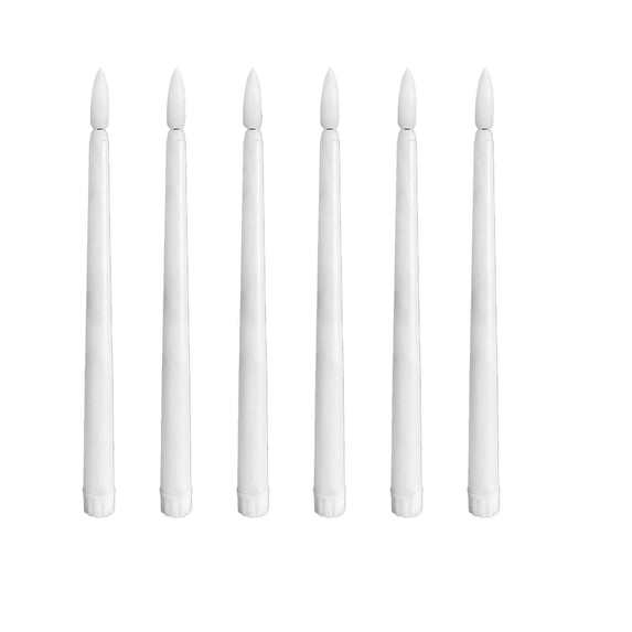 LED Candle Decoration Remote-Controlled Long Rod Candle Imitation Light Plastic Simulated Wax for Wedding Birthday Christmas Home Romantic Atmosphere Decor 6 Pack