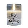 thumbnail image 1 of Cottage Garden PGC-04-46GY Family Is Everything Pearlized Grey 4 x 3 Inch Flickering Flame LED Glass Candle, 1 of 1