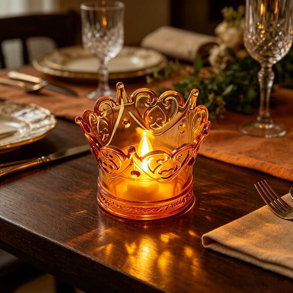 LED Candle Light, Glass Candlestick, Ambient Night Light, Heart Embossed Glass Flickering Electric Candle, Flameless Desktop Ornament for Wedding Dinner Party Valentine Home Decoration Gift