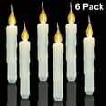 thumbnail image 1 of LED Candles under $5! Yannianjz 6-Pack Flameless LED Taper Candles, Battery Operated Fake Candles with Flickering Flame, Realistic Decorative Lights for Wedding, Christmas & Romantic Dinner, 1 of 8