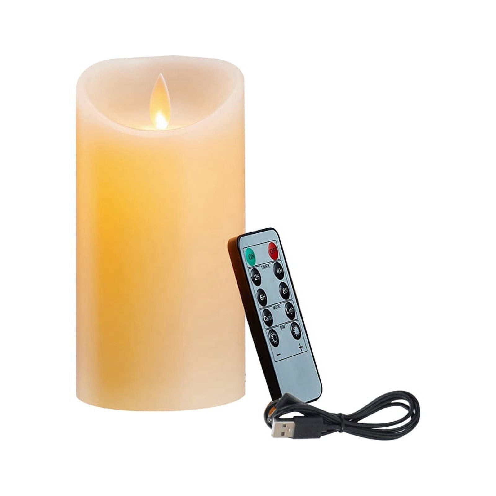 LED Candles, Flickering Flameless Rechargeable Candle, Real Wax Candles with Remote Control,12.5cm A