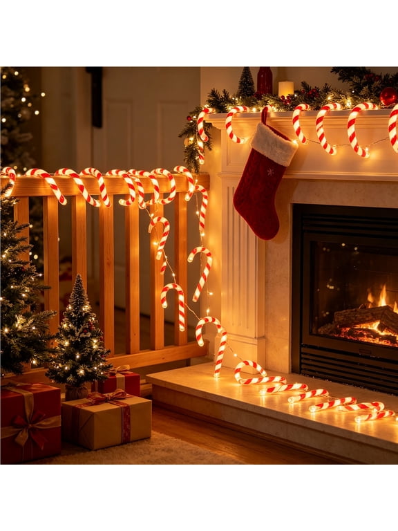 LED Candy Cane Rope Lights, 32ft Waterproof Outdoor Lights with 200 LED and Flexible Tubing, Christmas Decor for Garden Yard Party Railing and Holiday Decoration