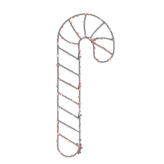 LED Candy Cane Silhouette Decor - Red & White - 15 in. - Indoor/Outdoor Use