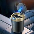 thumbnail image 1 of LED Car Ashtray with One-Touch Open Lid and Removable Metal Inner Tray, Heat-Resistant Cigarette Extinguisher with Night Light for Vehicle Home Office Use, 1 of 6