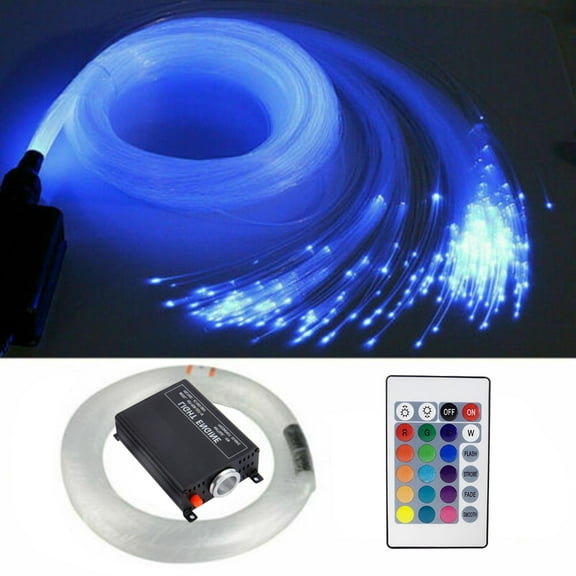 LED Car Ceiling Light Fiber Optic Star 7Color Kit RGB Lamp Source+24key Remote