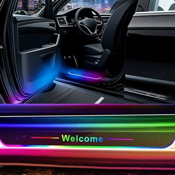 LED Car Door Sill Lights, Wireless Welcome Pedal Lights With 7 Colors & 12 Modes, Magnetic Sensor, Universal Fit For Most Cars -Front door2indivual