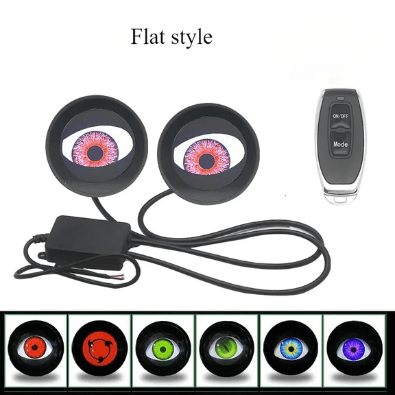 LED Car Dynamic Devil Eyes Lights Remote Control Eyes Headlight Retrofit-