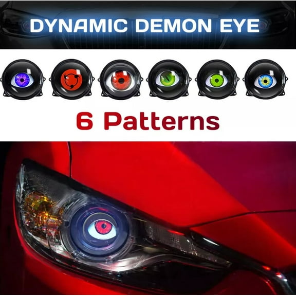 LED Car Dynamic Devil Eyes Lights Remote Control Eyes Headlight Retrofit-