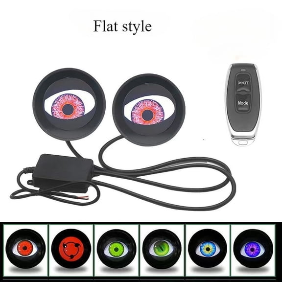 LED Car Dynamic Devil Eyes Lights Remote Control Eyes Headlight Retrofit-