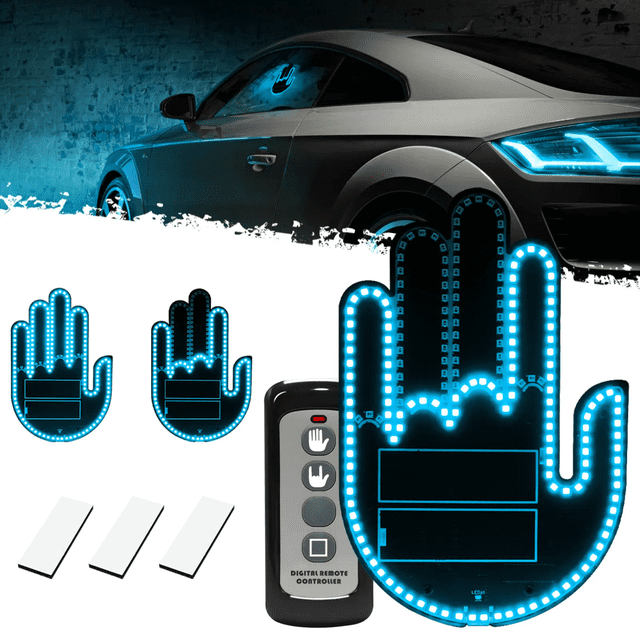 Led Remont LED Car Gesture Light with Remote Control, 3-Mode Finger Sign ...