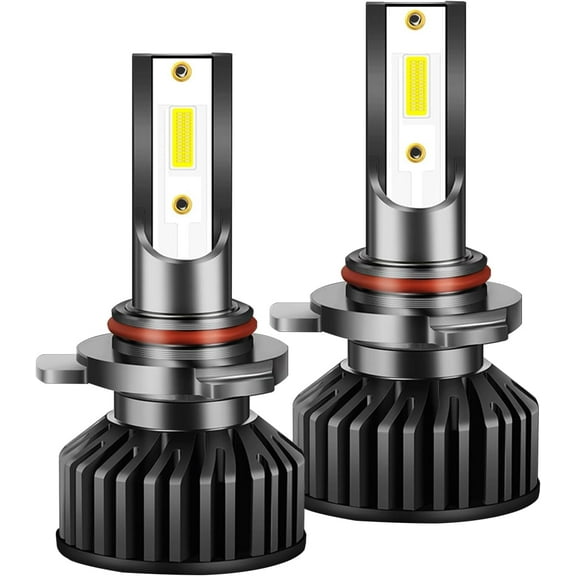 LED Car Headlights With Built-In Driver 6000K Front Headlight White Light 9006 2PC Headlight