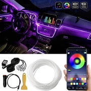 LED Car Interior Atmosphere Lights Strip 6M 5in1 RGB Optic Music ControlNeon Lamp Strip Universal