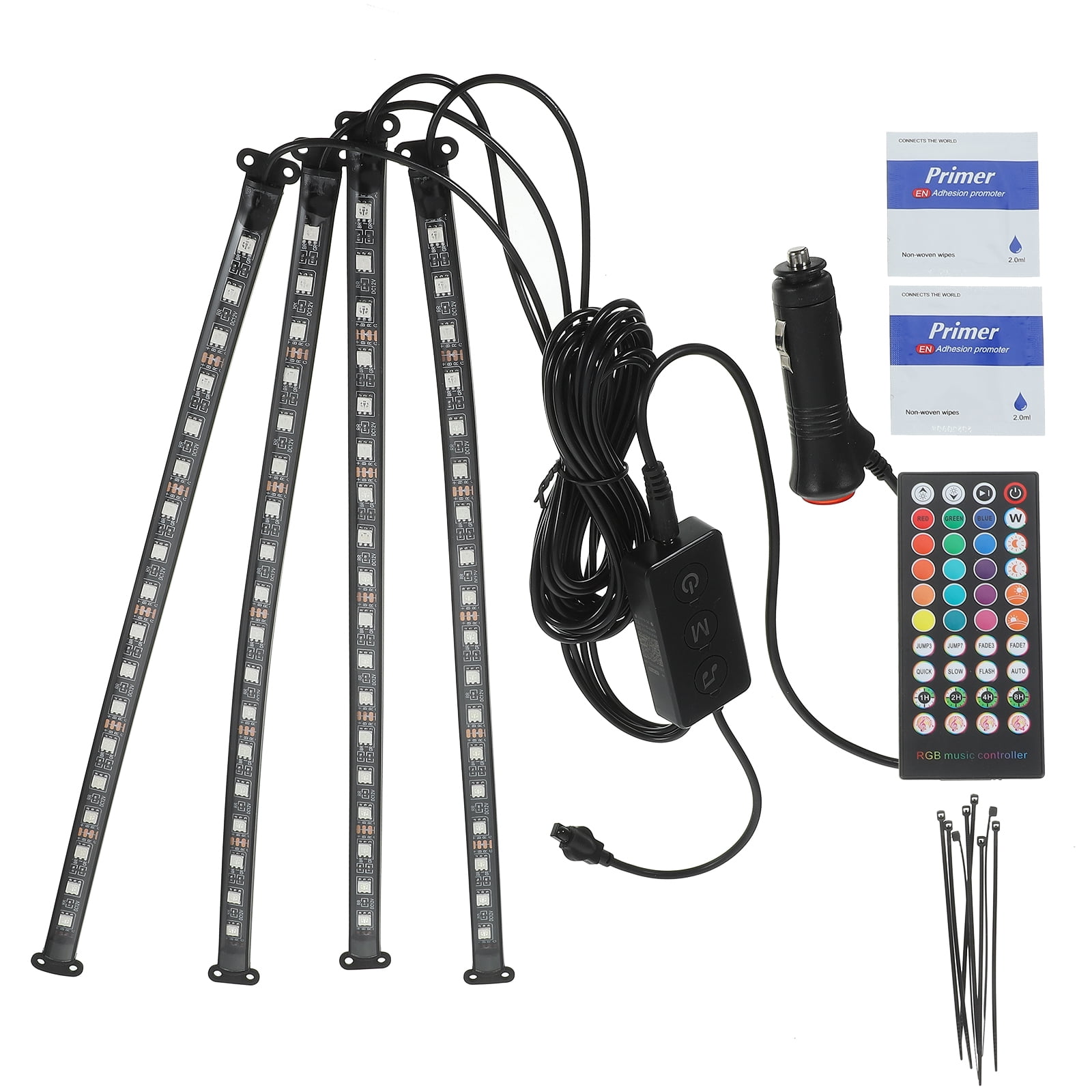 LED Car Interior Light Bar Remote Control App Adjustable-72led One to Four Rv Accessories Man