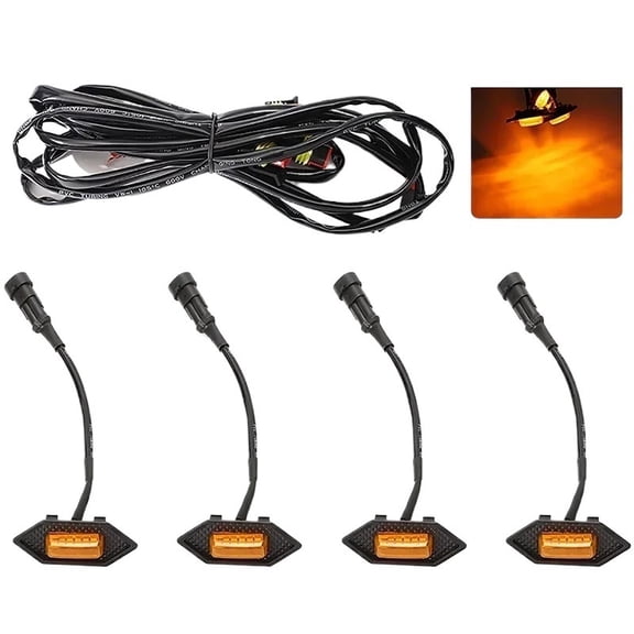 LED Car Lights 4Pcs Front Grille LED Light Safety Warning Light Harness For Honda CRV 2017-2022  LED Signal Lamps