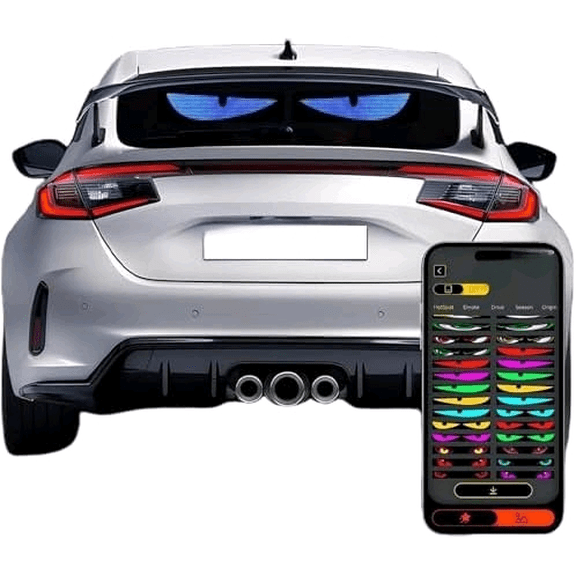 LED Car Sign - Devil Eyes Light for Windshield, Custom Programmable Scrolling LED Sign for Car Led Eyes for Truck Windshield Business (14''x4''(64 * 20))$$Other