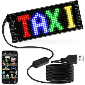 LED Car Sign, Programmable LED Matrix Panel Flexible Screen Display Animation Message Scrolling Sign APP Control for Cars, Shop, Bar, Party Festival