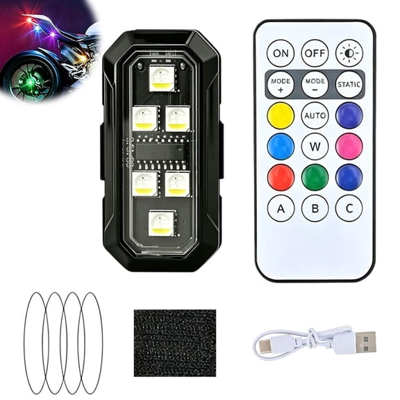 LED Car Strobe Lights with Remote Control, 8 Colors Car Interior Light