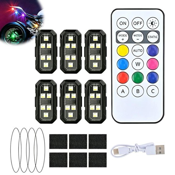 LED Car Strobe Lights with Remote Control, 8 Colors Car Interior Light