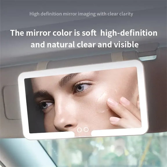 LED Car Sun Visor Vanity Mirror, HD Adjustable Car Makeup Mirror with 3 Color Light Modes, Portable Vehicle Mirror for Driver and Passenger Side, Universal Auto Interior Accessory Gift