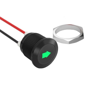 LED Car Turn Signal Indicators Light with Wire Leads Single Arrows Symbols Car Dashes Light Waterproof 12mm Metal Signal Lamp