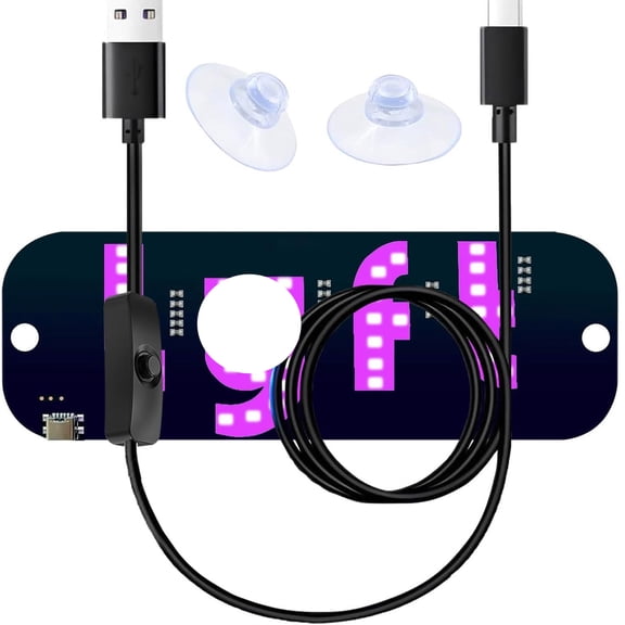 LED Car Windshield Light Sign - Ride-Share Windshield LED Light with Pink Blue Decal & Suction Cups USB Plug for Cars, Trucks, SUVs
