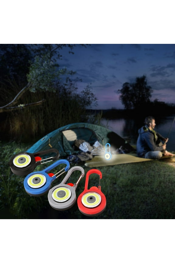 LED Carabiner Flashlight Portable Lamp for Outdoor Camping, Backpacks, Tents, Pets - Keychain Clip-On Light, 4x8cm, Red/Blue/Gray, 60g, Plastic
