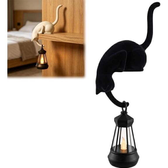 LED Cat Night Light, Retro Hanging, Shelf Decor