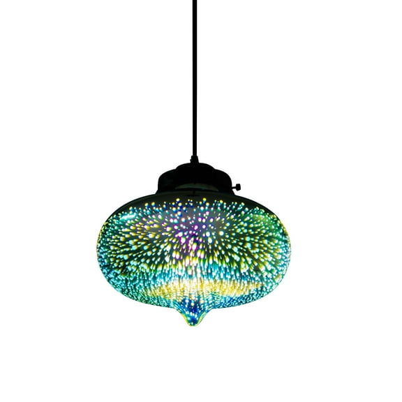 LED Ceiling Lamp Chandelier 3D Glass Fireworks Pendant Light Shade Iron + Glass For Living Room, Dining Room, Study Room, Cafe