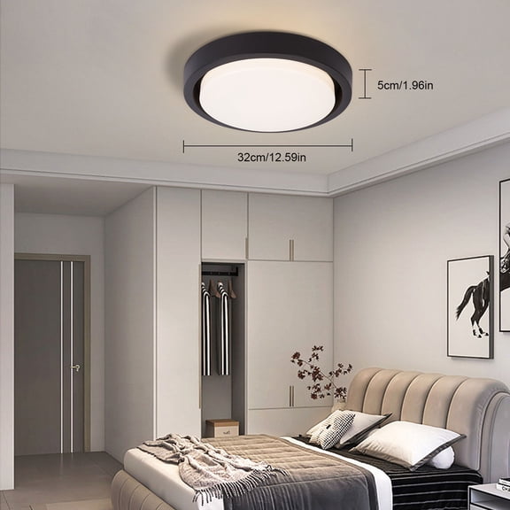 LED Ceiling Light 12.6 Inch 18W Modern Flush Mount Fixture with Acrylic Lampshade Slim Round Ceiling Lamp for Living Room