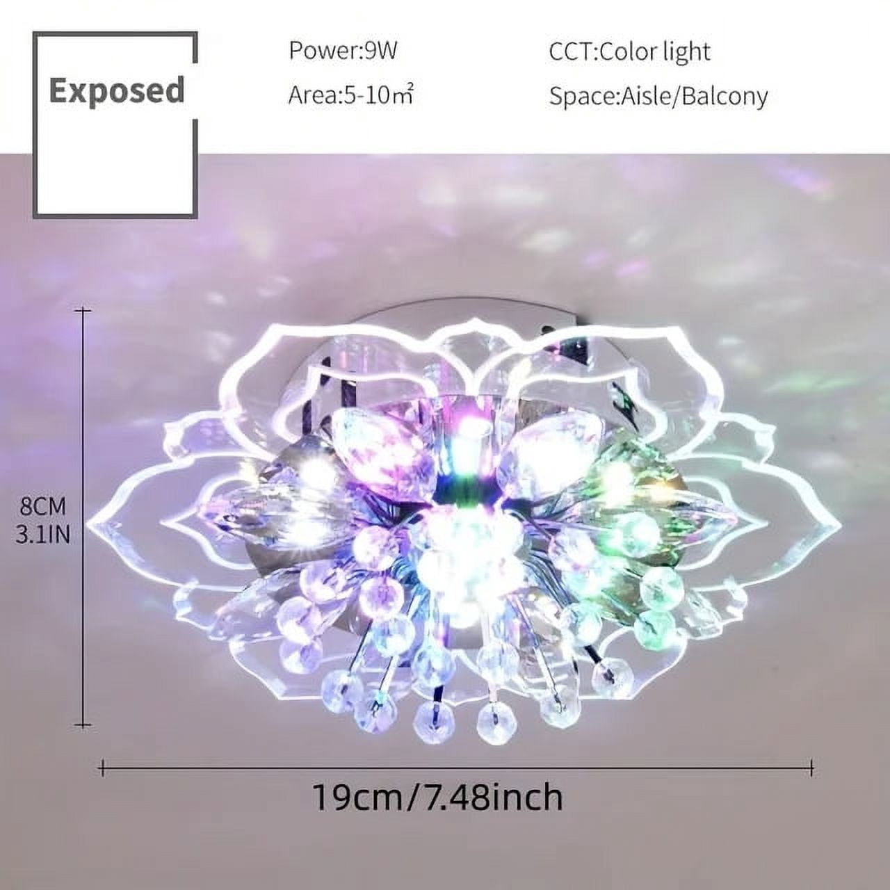 LED Ceiling Light Aisle Corridor Crystal Chandelier  Porch Pendant Lamp for Living Room Bedroom Indoor Lighting Decor