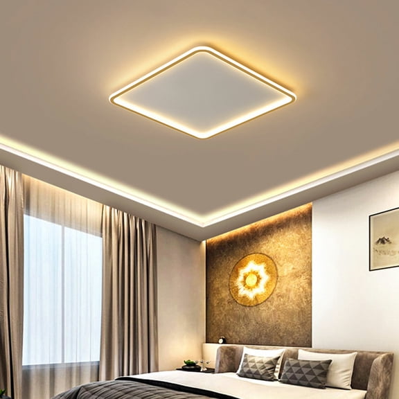 LED Ceiling Light Flush Mount Chandelier Lighting Fixture with Remote 45W 110V Square 19.69*19.69*1.77