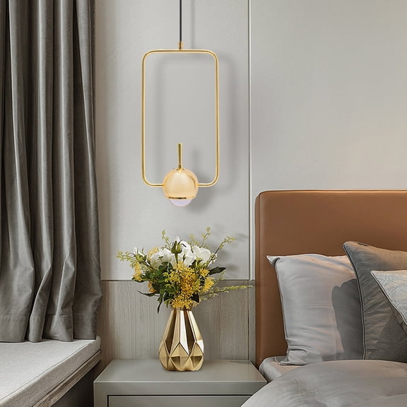 LED Ceiling Light Golden Rectangle Tube Corded Pendant Lamp Modern Minimalist for Dining Room, Warehouse, Living Room, Corridor, Entrance, Study, Bedroom, Corridor, Exhibition Hall