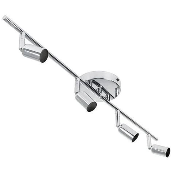 LED Ceiling Light LED Ceiling Light L.70cm 4 Adjustable Spots, Silver 4 x GU10 LED Ceiling Spot Bar Interior Lighting for Living Room Dining Room Kitchen Corridor