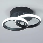 LED Ceiling Light Modern Ceiling Lamp Black Rings Simple Ceiling Light Fixture LED for Corridor Kitchen Stairs Hallway Study Room Bedroom Living Room 22W Cool White Light 6000K