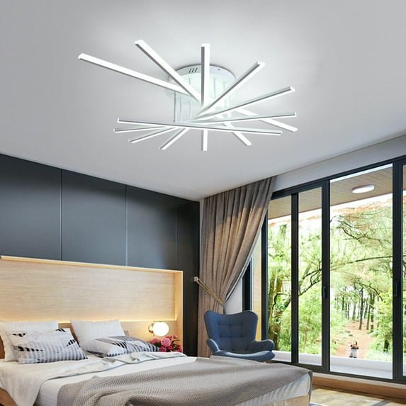 LED Ceiling Light Nordic Chandelier Modern Flush Mounted Pendant Lamp Remote Control Dimmable 3 Colors Temperature Changes Home Lighting Decor