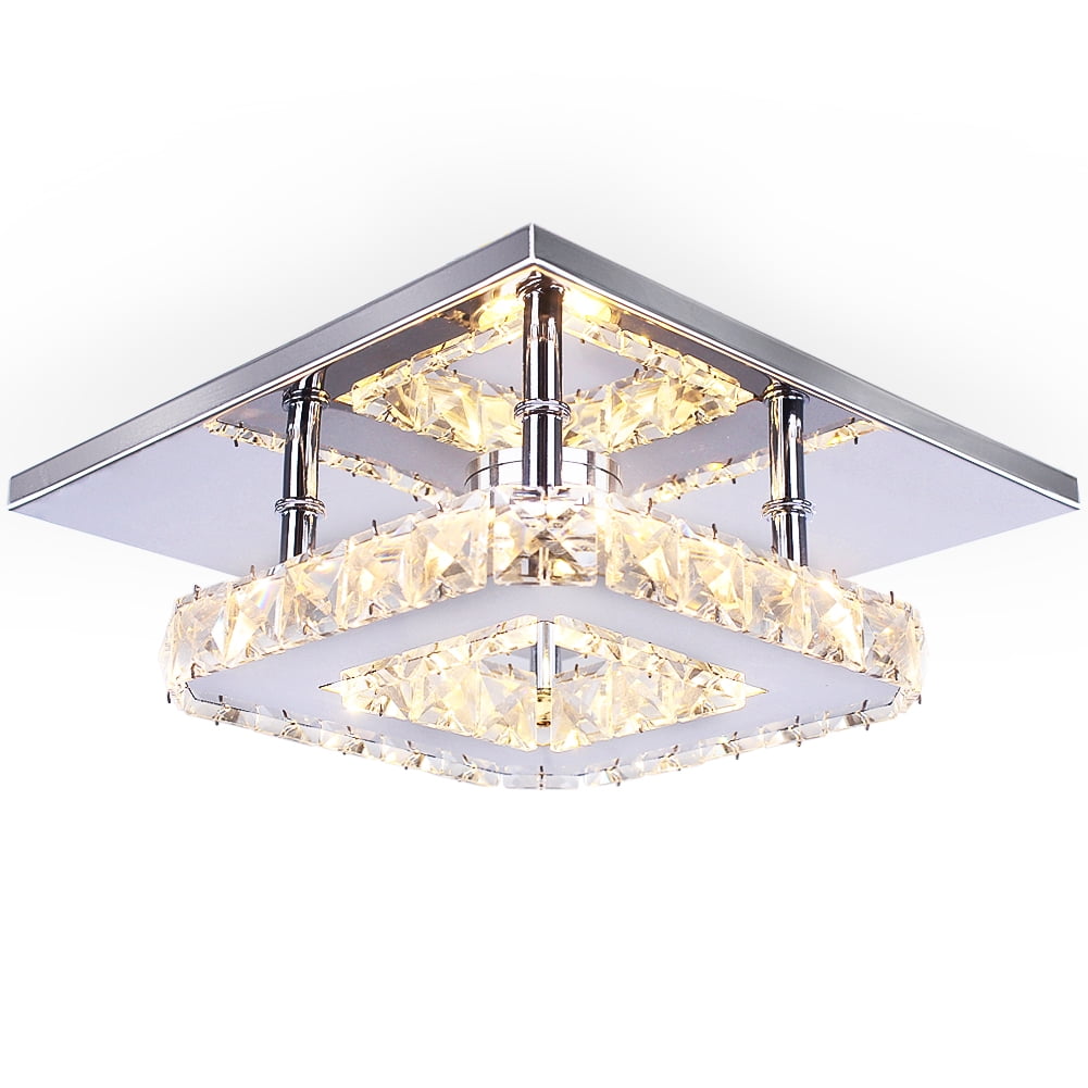 LED Ceiling Light Square Chandelier Crystal Pendant Lamp Modern Lighting Fixture
