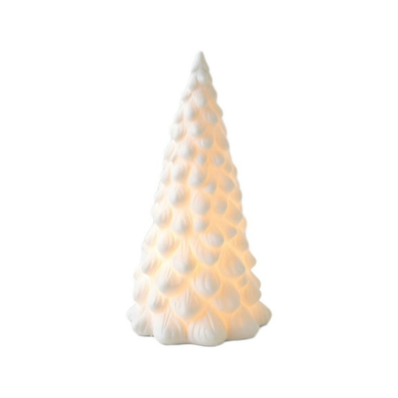 LED Ceramic Christmas Trees Desktop White Ceramic Christmas Tree Decoration White Tree Can Light Desktop Christmas Tree Statue, Modern Christmas Decor, Gifts Figurines