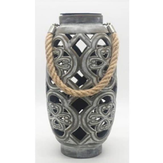 LED Ceramic Lantern Gray - Pack of 2